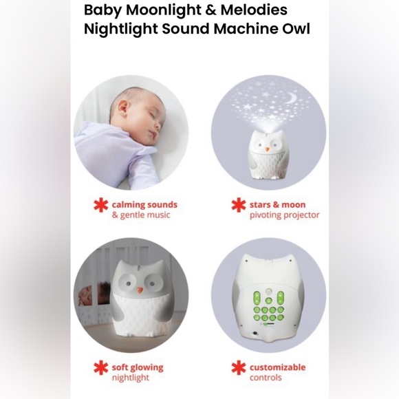 Skip Hop Owl Nightlight with Gray and Orange Accents - Picture 5 of 7